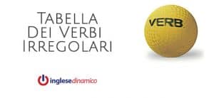 tabella dei verbi irregolari in inglese